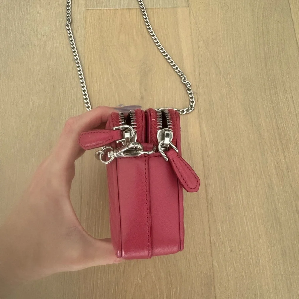 Prada Double Zip Quilted Leather Crossbody Bag Pink - Picture 5 of 11